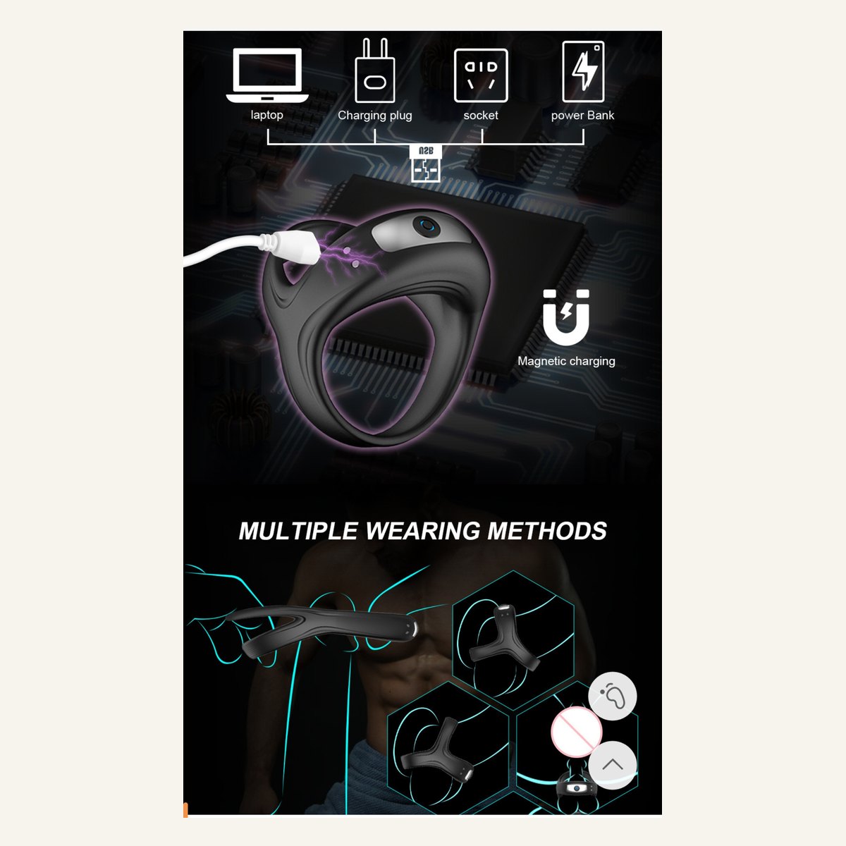 VIP17 Rechargeable Triangle Ring